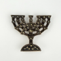 Vintage 925 A Silver and Marcasite Jewish Menorah Pendant/Brooch Pin