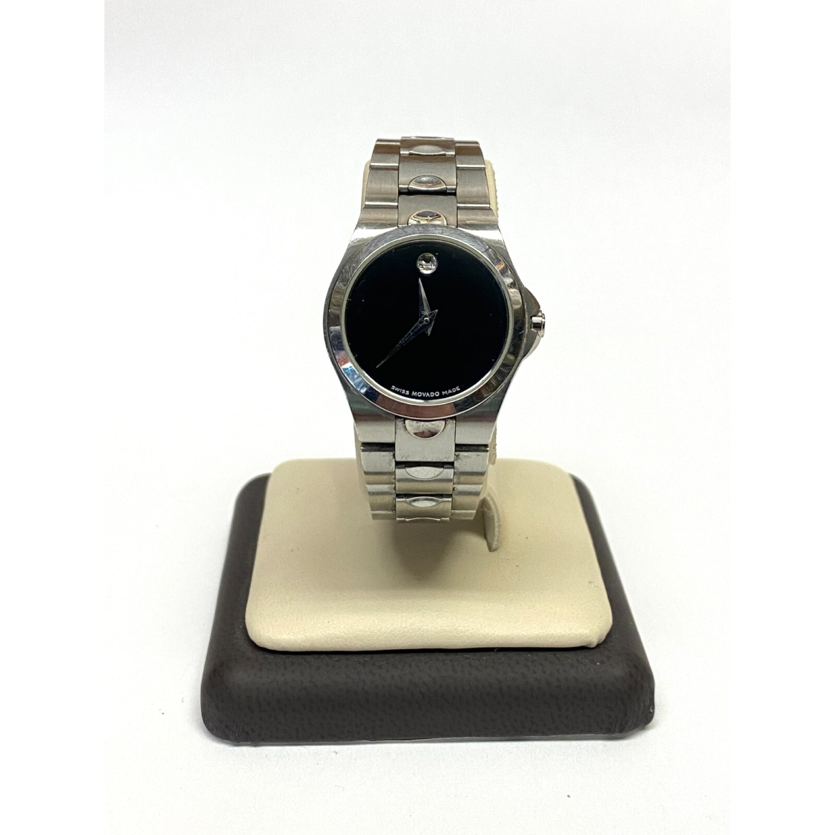 MOVADO Black Dial Stainless Steel Luxury Swiss Quartz Watch