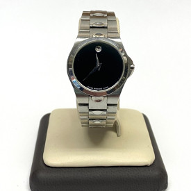 MOVADO Black Dial Stainless Steel Luxury Swiss Quartz Watch
