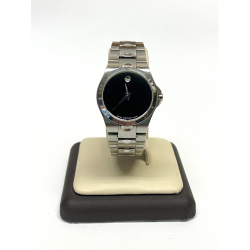 MOVADO Black Dial Stainless Steel Luxury Swiss Quartz Watch