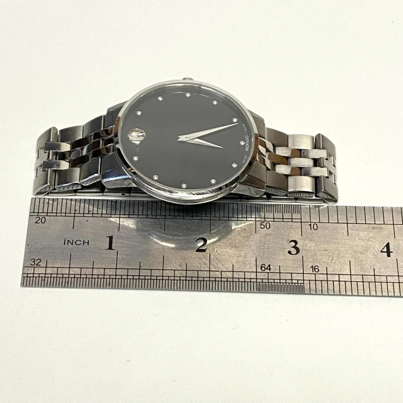 Movado Museum Man's Classic 1/20 CT. T.W. Diamond Watch with Black Dial, 40 mm