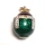 Antique Sterling Silver Green/Plum Colored Diamond Studded Enamel Egg