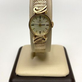 Vintage Omega Ladies Wrist Watch 14K Gold, 10K GF Band WORKING -17 Jewels