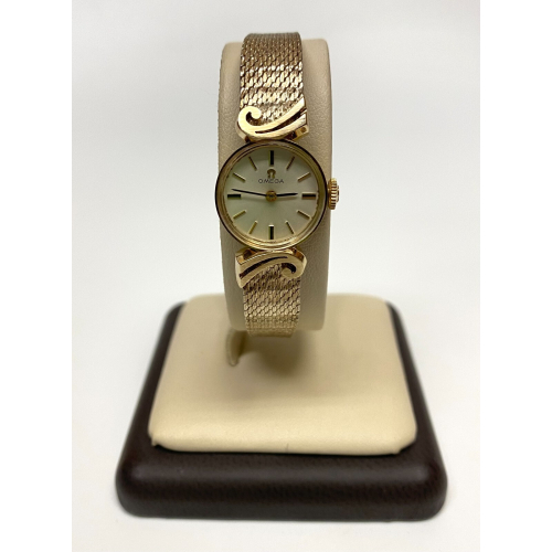 Vintage Omega Ladies Wrist Watch 14K Gold, 10K GF Band WORKING -17 Jewels