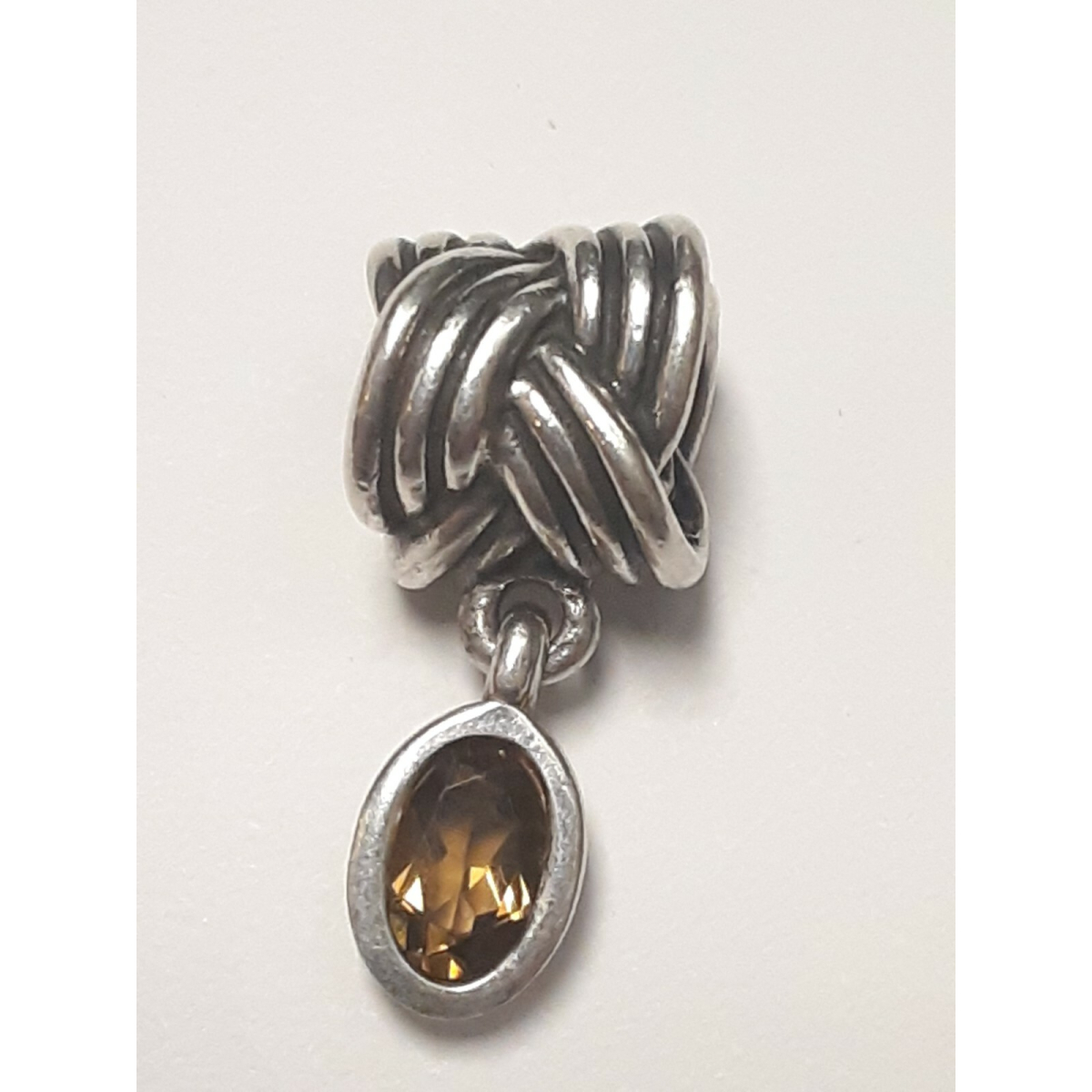 Sterling Silver Amber Gems Screw-on Bead for Charm Bracelets #4