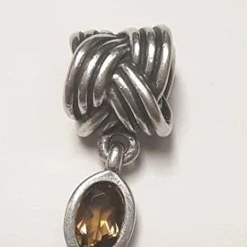 Sterling Silver Amber Gems Screw-on Bead for Charm Bracelets #4