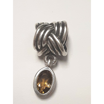Sterling Silver Amber Gems Screw-on Bead for Charm Bracelets #4