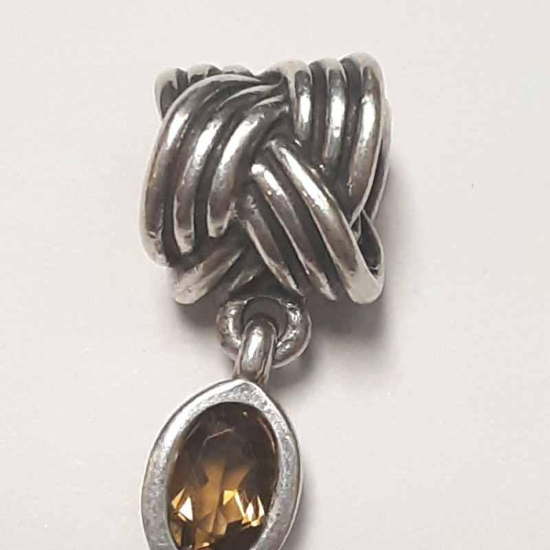 Sterling Silver Amber Gems Screw-on Bead for Charm Bracelets #4