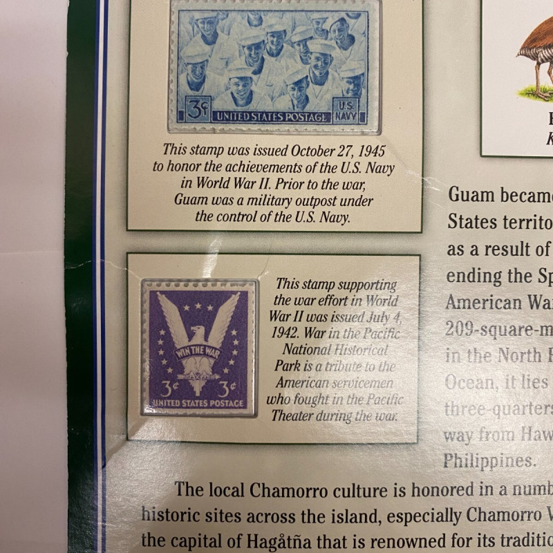 2019 P+D W. Guam War in the Pacific National Historical Park Quarters + 2 Stamps