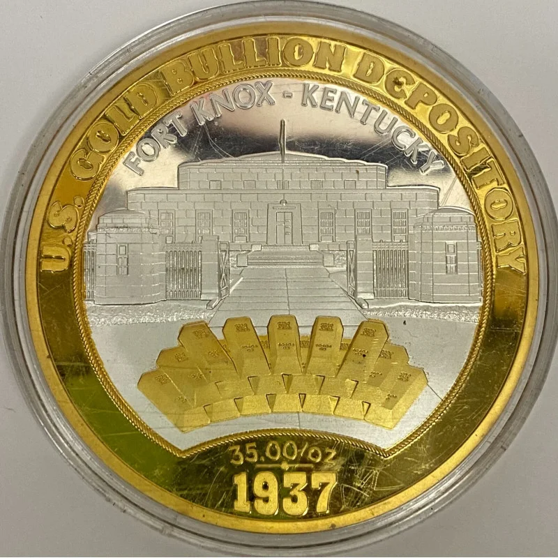 US Coin Layered in GOLD, FORT KNOX DEPOSITORY COIN AMERICAN MINT