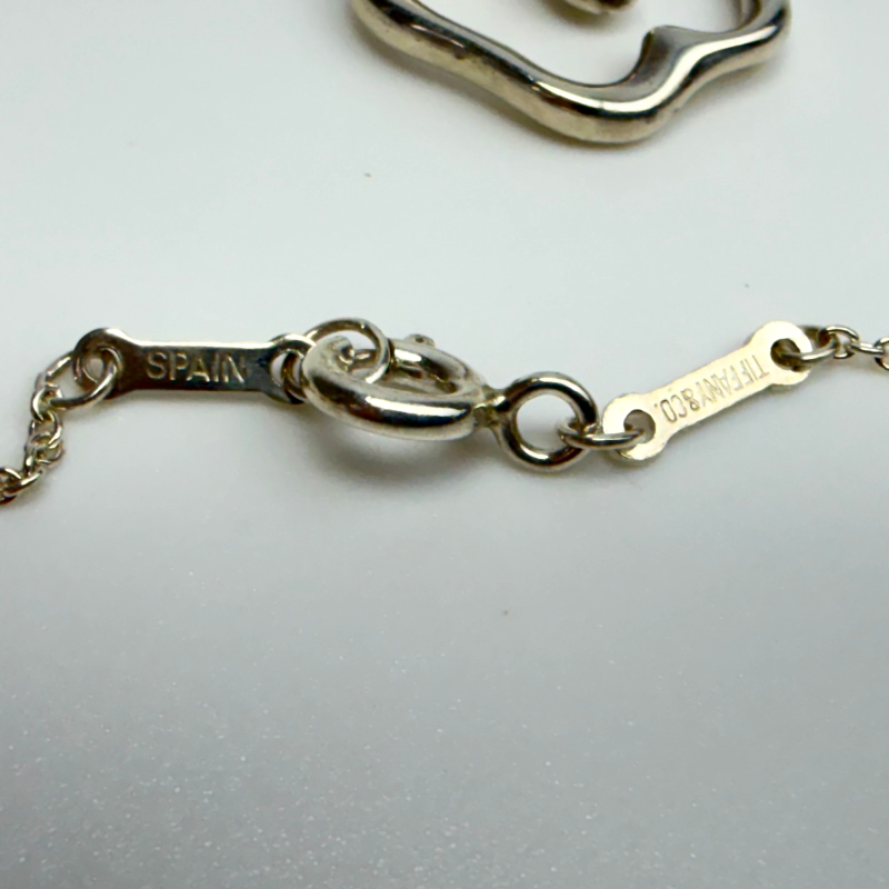 Tiffany & Co Sterling Silver Necklace Apple Pendant Elsa Peretti 16"Length Chain