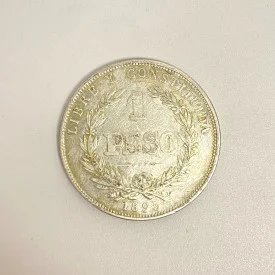 1895, URUGUAY, 1 PESO. SILVER COIN