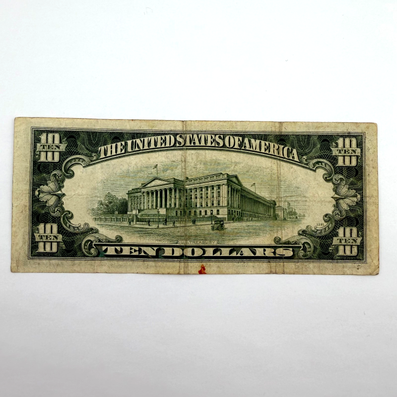 1934-D $10 Silver Certificate Blue Seal Note New York B