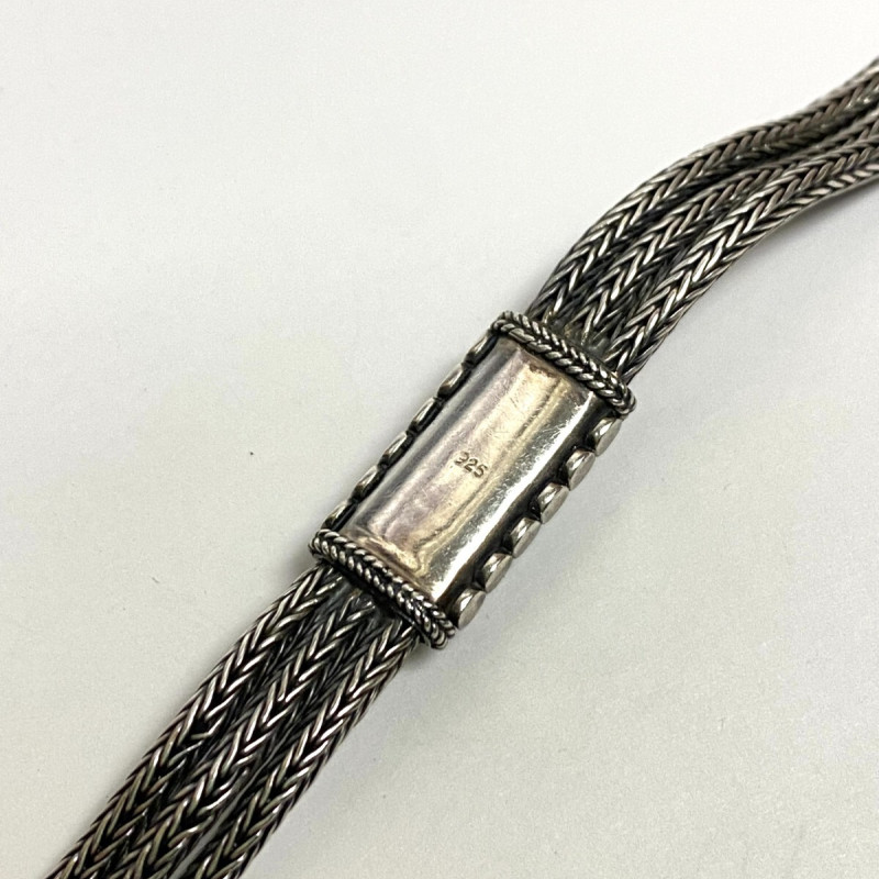 Vintage Sterling Silver 925 Turquoise Dual Chain Station Bracelet- 7" Vintage Sterling Silver 925 Turquoise Dual Chain Station Bracelet- 7"