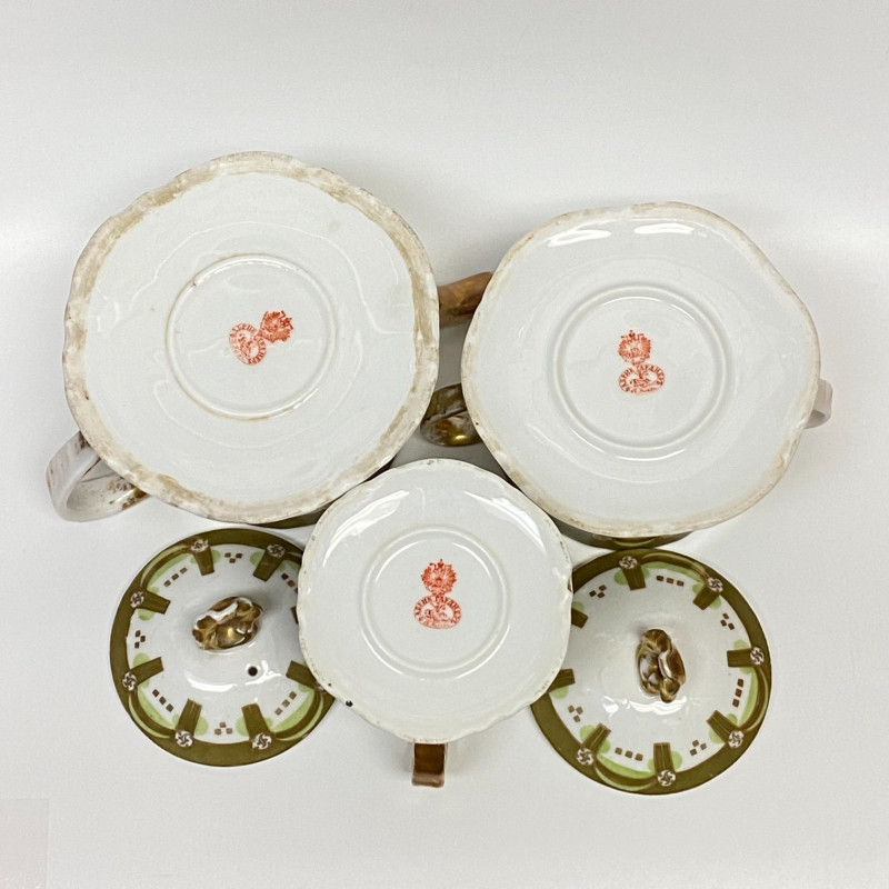 Teapot, sugar bowl and milk jug by Gardner Moscow