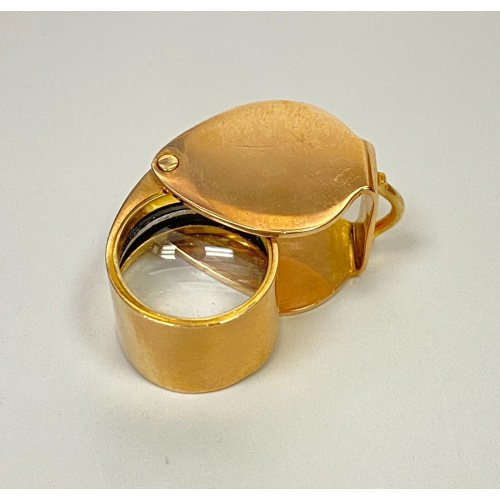 10x Loupe in Solid 14K Gold - 23.7 Grams with Engraved LEON
