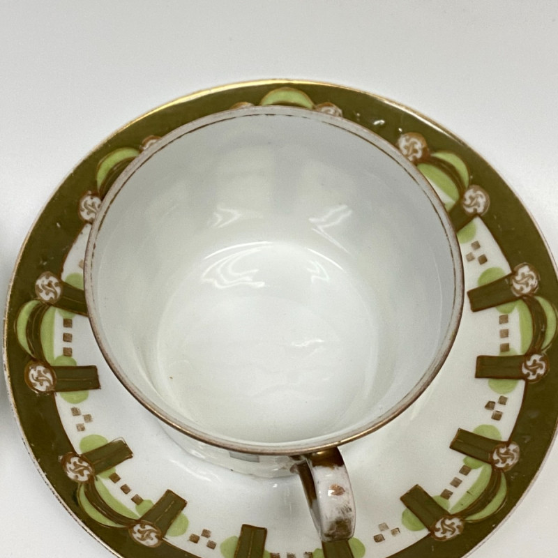 Porcelain tea set of 4 cups and saucers by Gardner Moscow