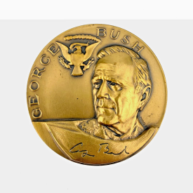 1989 USA 41st PRESIDENT BUSH G BRONZE 70MM MEDAL