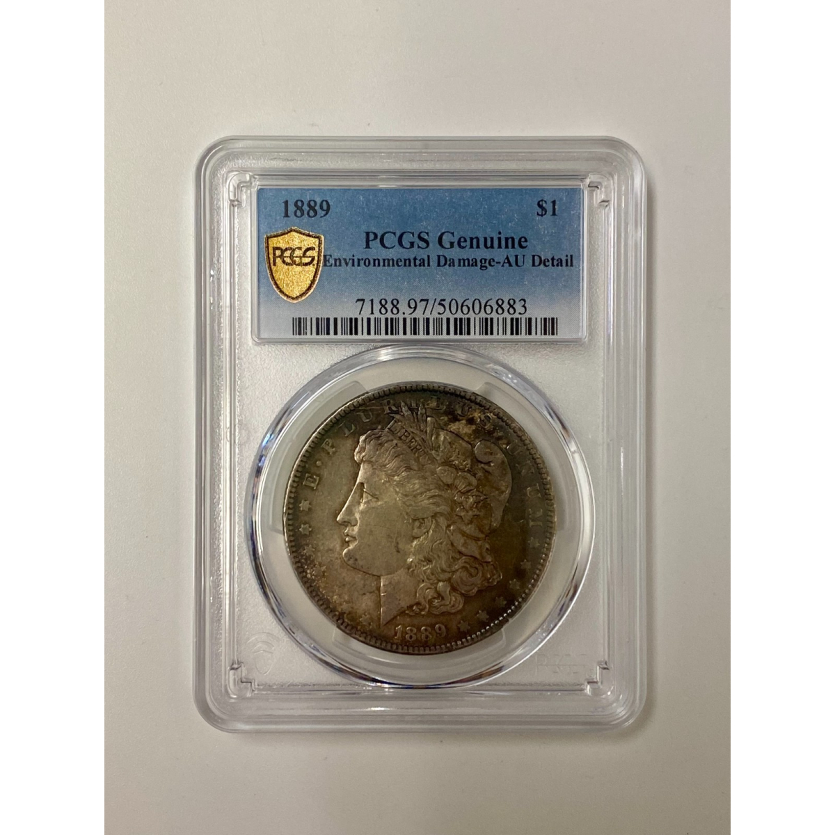1889 $1 Morgan Silver Dollar PCGS Genuine AU Details