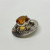 JF Silver Tone Faux Citrine Round Gemstone Circle Brooch JF Silver Tone Faux Citrine Round Gemstone Circle Brooch