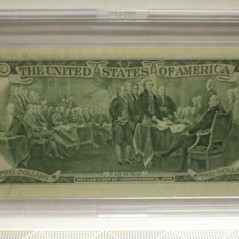 Uncirculated Series 2003A $2 Bill New Jersey Overprint with Clear Case Holder