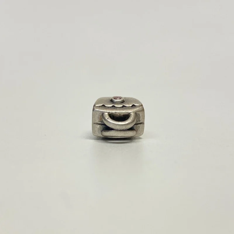 Authentic Pandora Silver Pink CZ Scalloped Purse Bead 790473PCZ *RETIRED*
