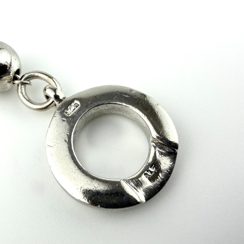 Vintage Italian ALF Sterling Silver 925 Ball Bead Bracelet Toggle Clasp