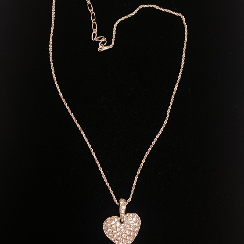 Crystals From Swarovski Puffed Heart Pendant Necklace Crystals From Swarovski Puffed Heart Pendant Necklace