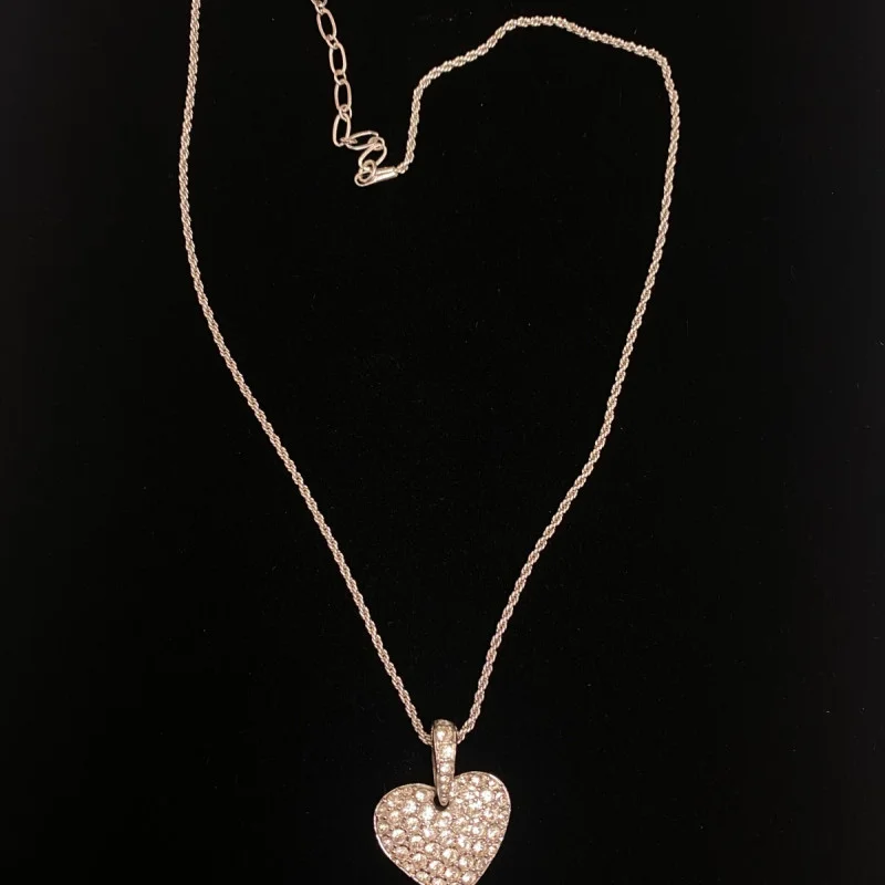 Crystals From Swarovski Puffed Heart Pendant Necklace