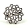 Cocktail Party Round Flower Fashion Shining Ring 925 Silver Size 6.5
