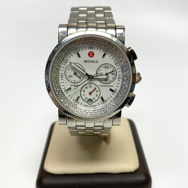 MICHELE MW01 Women's 96 Diamonds 0.46 CT TW Chronograph Watch