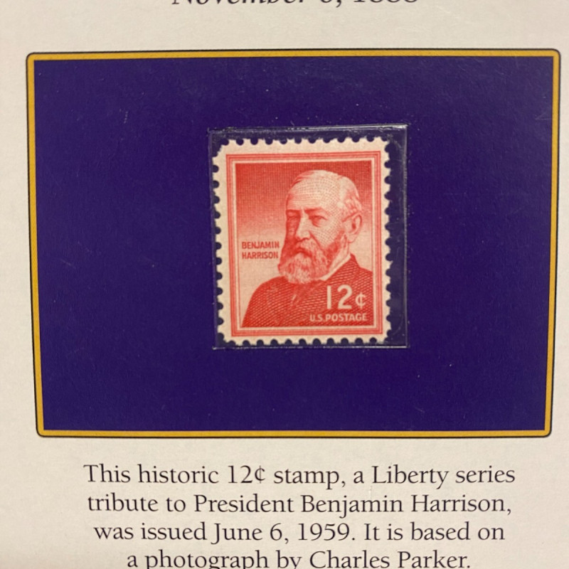1888 O The U.S. Morgan Silver Dollar Collection Card & Postal Stamps $1