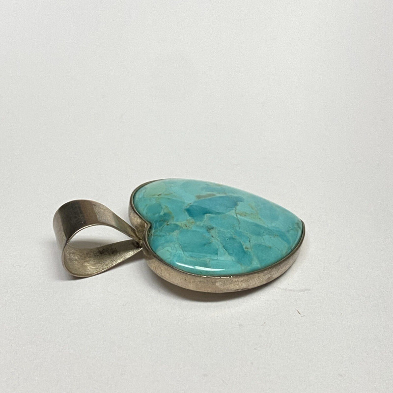 925 SS Heart Turquoise Center Stone Necklace Pendent Made in China 925 SS Heart Turquoise Center Stone Necklace Pendent Made in China