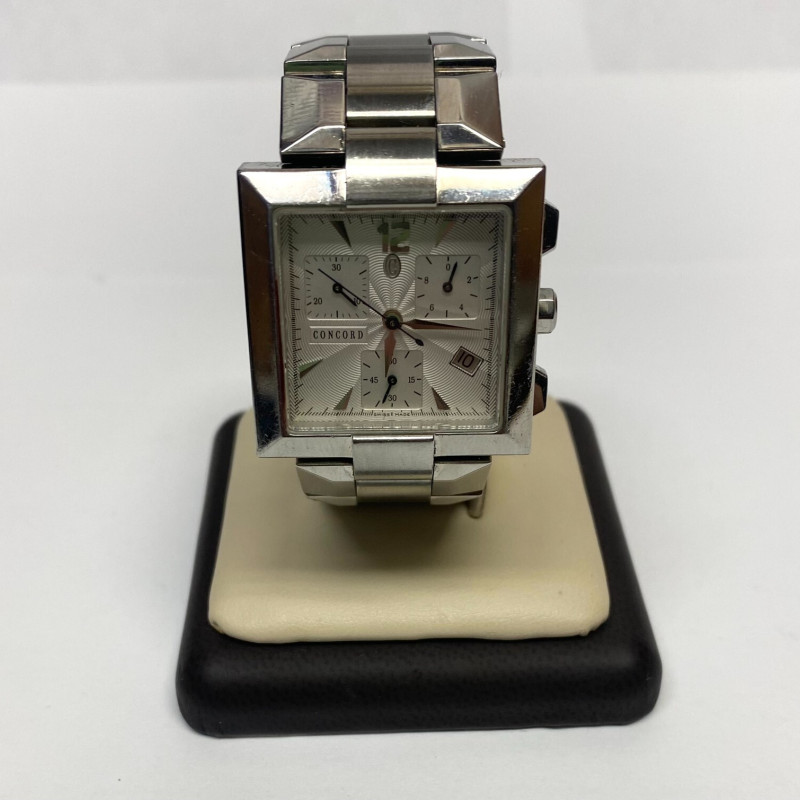 Rare Square Concord Swiss Chronograph LaScala Guilloc Date Dial,Sapphire Crystal Rare Square Concord Swiss Chronograph LaScala Guilloc Date Dial,Sapphire Crystal