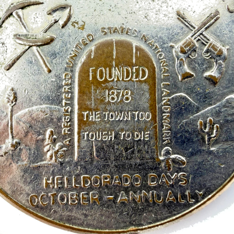 Tombstone Arizona 1971 Helldorado Days silver plated round medal coin