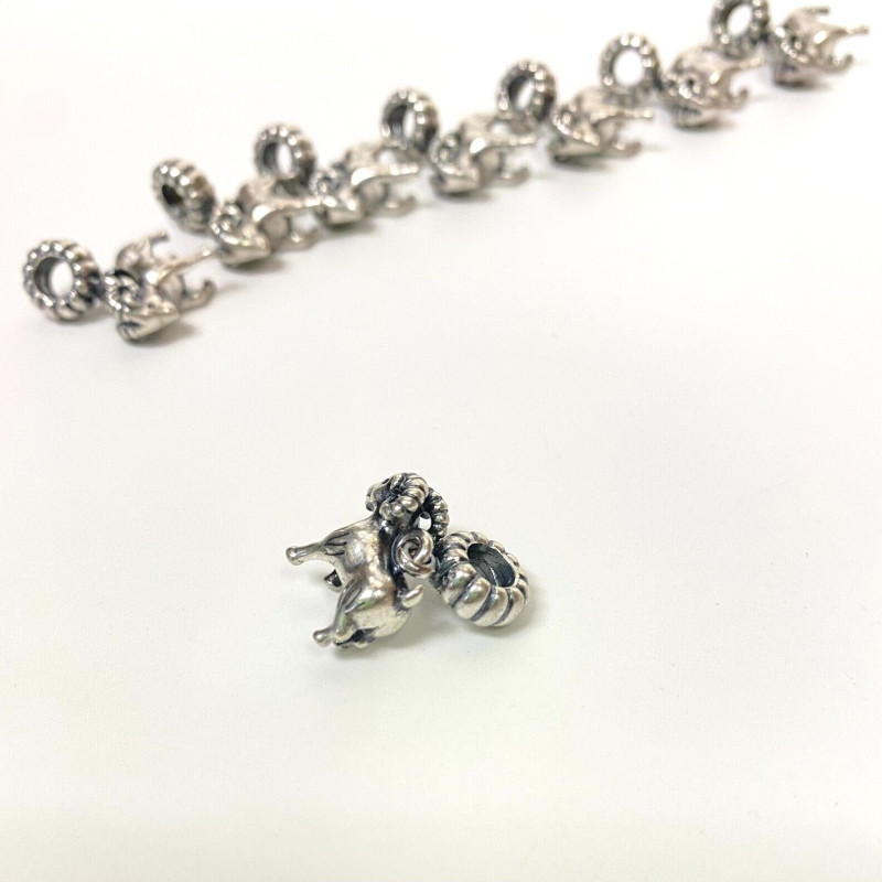 Pandora 925 silver #791098 Ram Dangle Slide Bead Charm Pandora 925 silver #791098 Ram Dangle Slide Bead Charm