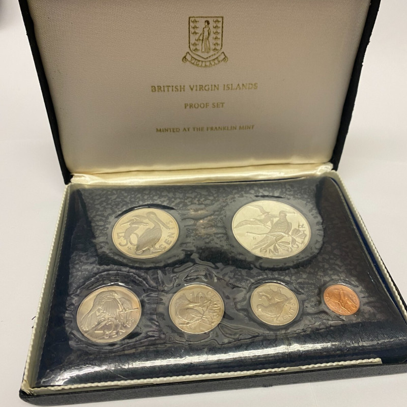 1974 BRITISH VIRGIN ISLANDS PROOF SET 6 COINS Silver BIRDS OF THE ISLANDS