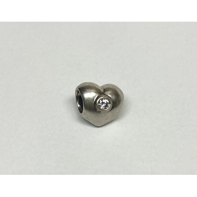 Hearts With White Stones for Charm Bracelets #5