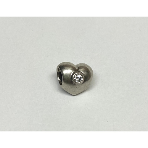 Hearts With White Stones for Charm Bracelets #5