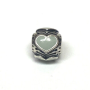 Pandora Silver Enamel Light Grey Hearts Bead 790591