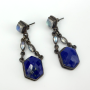 Vintage Nicky Butler Sterling Silver Rainbow Moonstone Lapis Dangle Earrings
