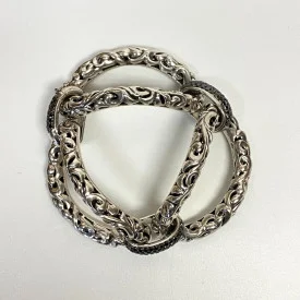 Charles Krypell 14K/925 White Gold + Colored Diamond 3.40 ct Link Bracelet