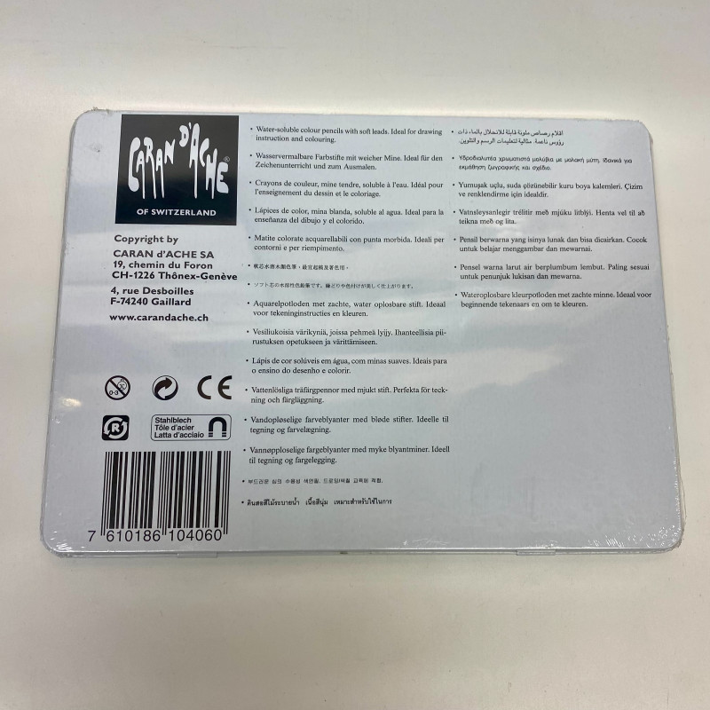 Caran d'Ache Junior 30 Water-Soluble Colour Pencils Tin NEW Swiss | 104060