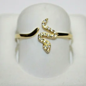 Shashi Snake Design Shape Ring Women Ring Size 7 GOLD TONE