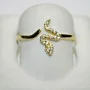 Shashi Snake Design Shape Ring Women Ring Size 7 GOLD TONE