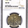 1943 USA - Half Dollar - 50 Cent -Walking Liberty - NGC AU 50 - Silver Coin !!!