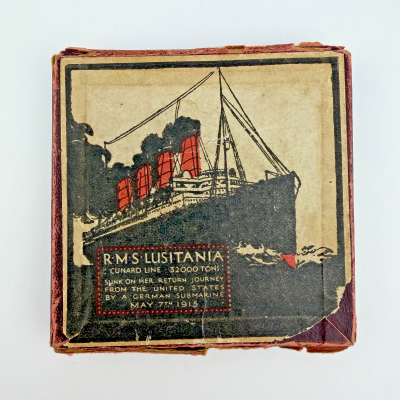 1915 Replica of the RMS Lusitania Sinking Medal in Original Propaganda Box