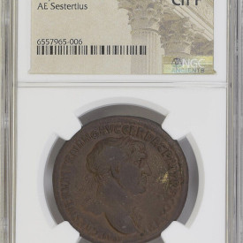 ROMAN EMPIRE TRAJAN AD 98-117 AE Sestertius