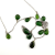 Handmade Sterling Silver 925 Teardrops Chrome Diopside Pendant necklace 17.5”