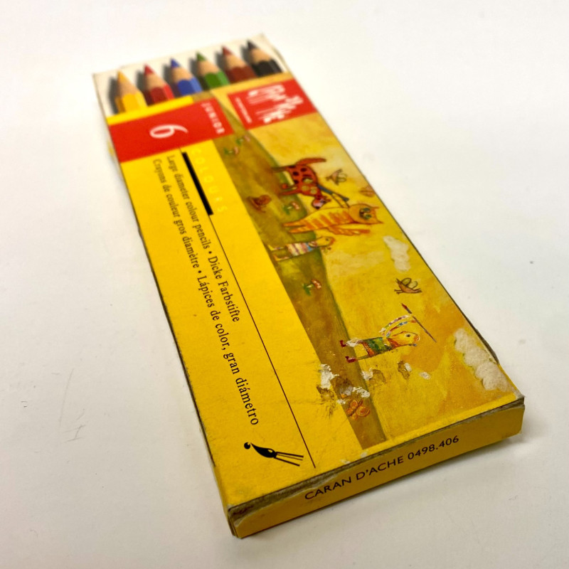 Caran d'Ache Junior 6 Large Diameter Colour Pencils NEW Swiss Made | 113062